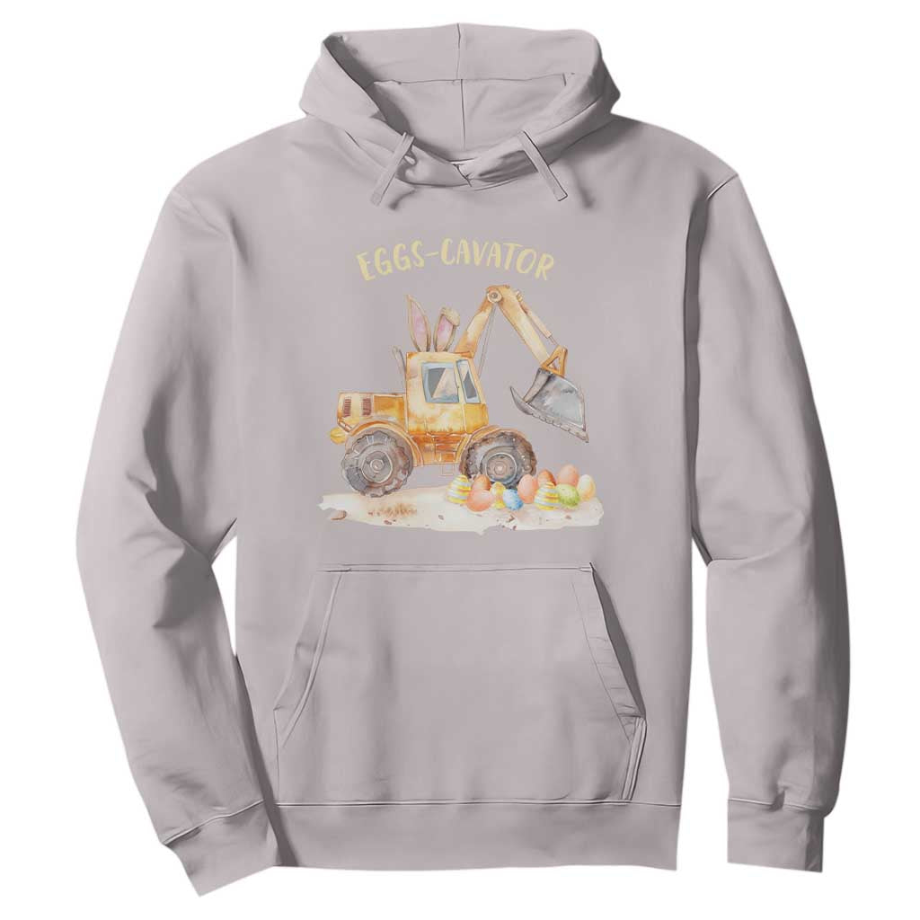 Funny Easter Day Excavator Hoodie Eggs-Cavator Bunny Construction Trucks TS11 Ice Gray Print Your Wear