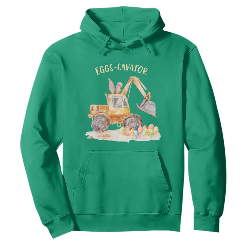 Funny Easter Day Excavator Hoodie Eggs-Cavator Bunny Construction Trucks TS11 Irish Green Print Your Wear