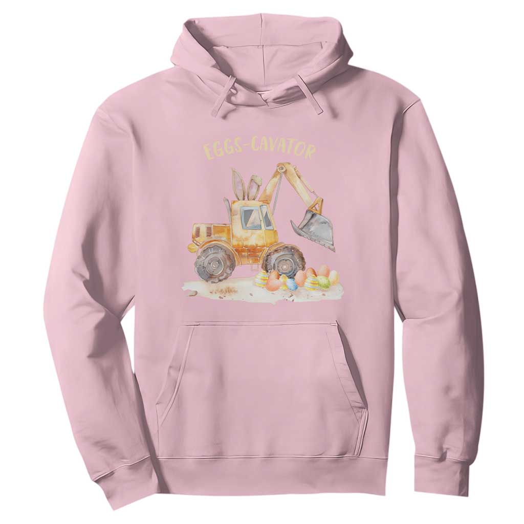 Funny Easter Day Excavator Hoodie Eggs-Cavator Bunny Construction Trucks TS11 Light Pink Print Your Wear