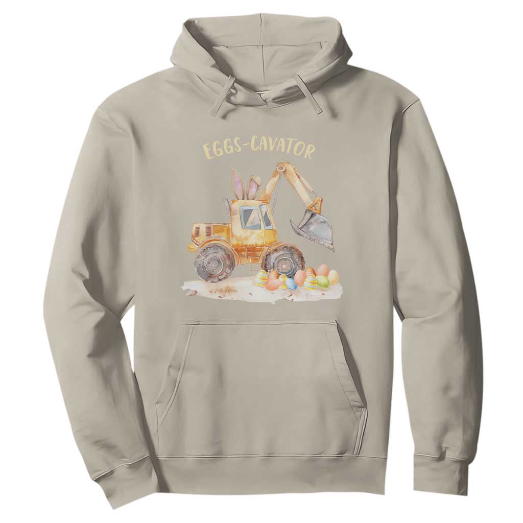 Funny Easter Day Excavator Hoodie Eggs-Cavator Bunny Construction Trucks TS11 Sand Print Your Wear