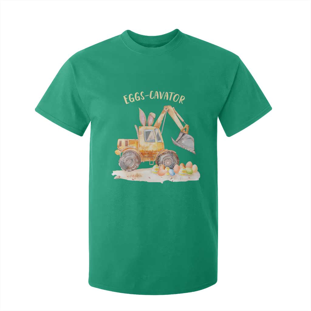 Funny Easter Day Excavator T Shirt For Kid Eggs-Cavator Bunny Construction Trucks TS11 Irish Green Print Your Wear