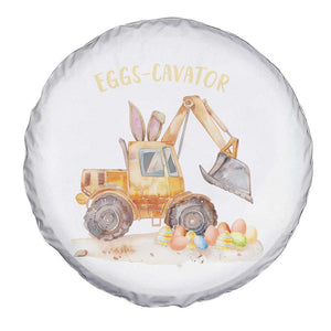 Funny Easter Day Excavator Spare Tire Cover Eggs-Cavator Bunny Construction Trucks TS11 Print Your Wear