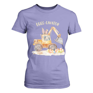 Funny Easter Day Excavator T Shirt For Women Eggs-Cavator Bunny Construction Trucks TS11 Violet Print Your Wear
