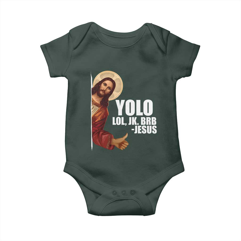 Funny Resurrection Christians Easter Day Baby Onesie YOLO LOL JK BRB Jesus TS11 Print Your Wear