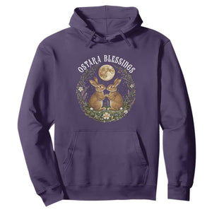Ostara Blessing Pagan Eostre Easter Day Hoodie Spring Moon Rabbit Spring Equinox Festival TS11 Purple Print Your Wear