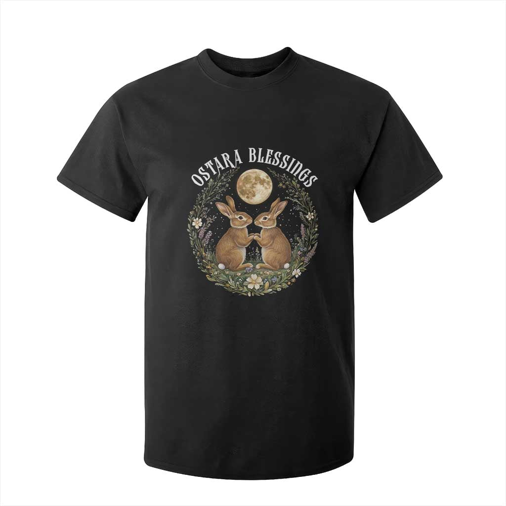 Ostara Blessing Pagan Eostre Easter Day T Shirt For Kid Spring Moon Rabbit Spring Equinox Festival TS11 Black Print Your Wear