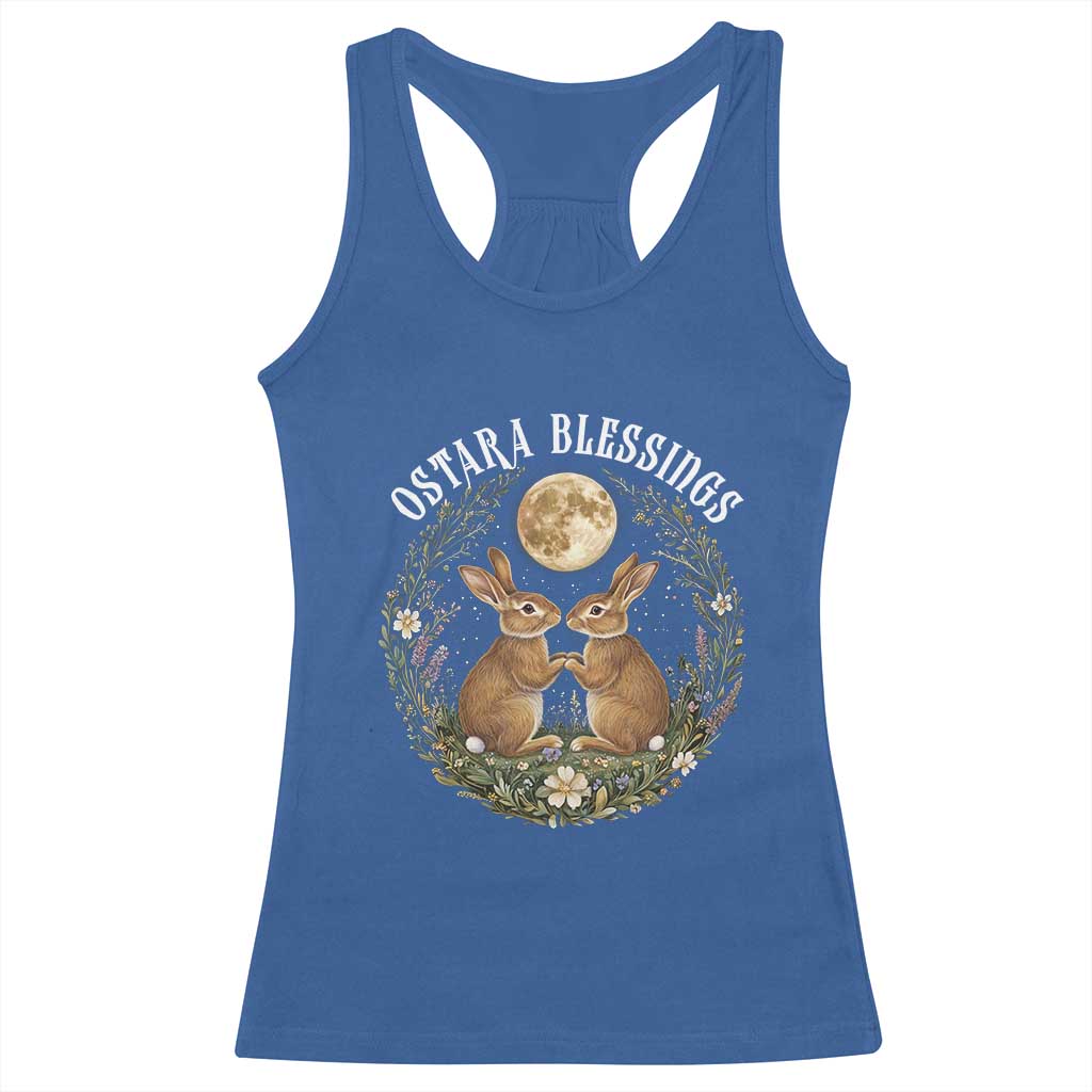Ostara Blessing Pagan Eostre Easter Day Racerback Tank Top Spring Moon Rabbit Spring Equinox Festival TS11 Royal Blue Print Your Wear