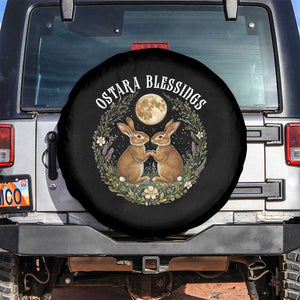 Ostara Blessing Pagan Eostre Easter Day Spare Tire Cover Spring Moon Rabbit Spring Equinox Festival TS11 No hole Black Print Your Wear