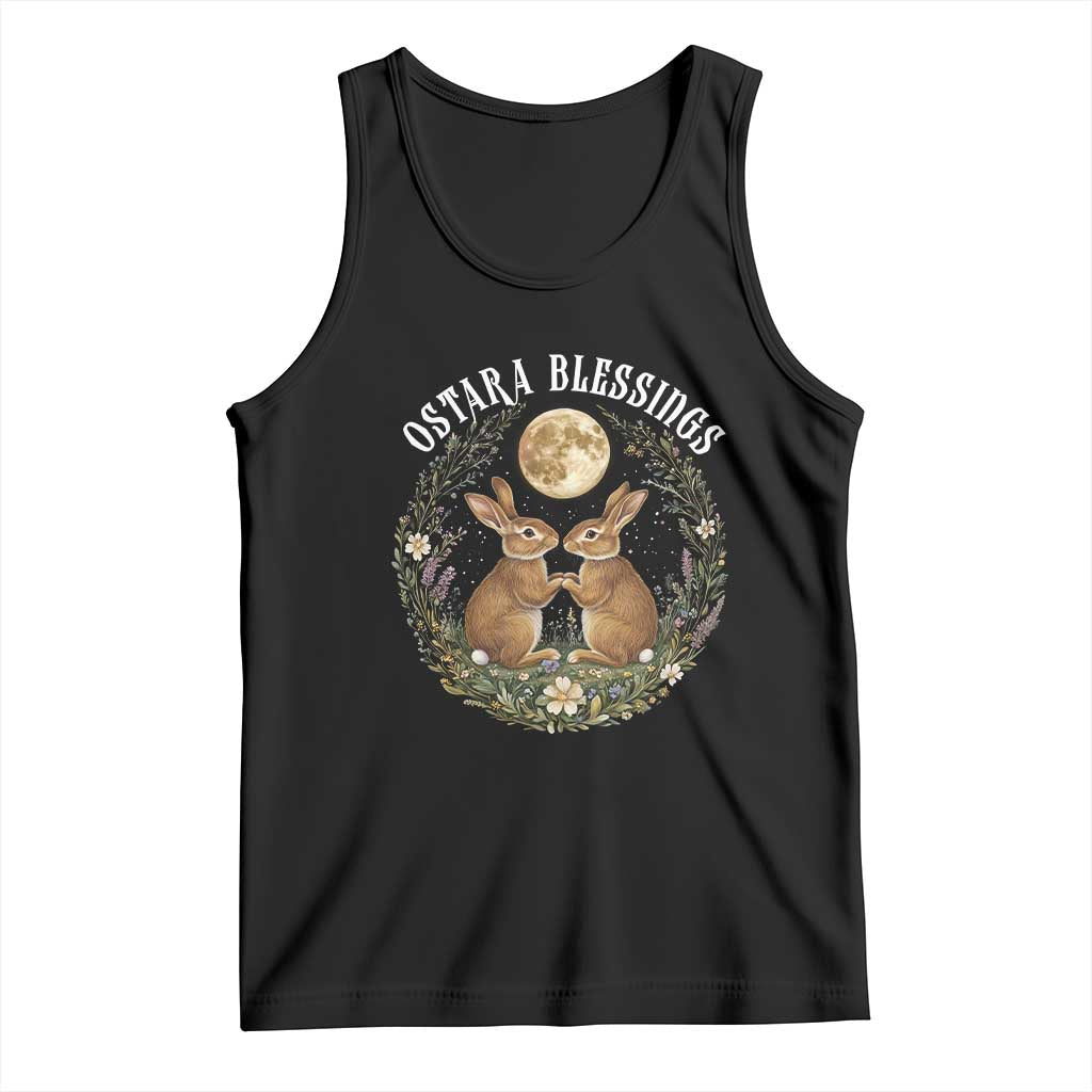 Ostara Blessing Pagan Eostre Easter Day Tank Top Spring Moon Rabbit Spring Equinox Festival TS11 Black Print Your Wear