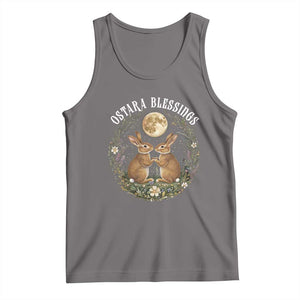 Ostara Blessing Pagan Eostre Easter Day Tank Top Spring Moon Rabbit Spring Equinox Festival TS11 Deep Heather Print Your Wear