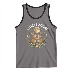 Ostara Blessing Pagan Eostre Easter Day Tank Top Spring Moon Rabbit Spring Equinox Festival TS11 Deep Heather Black Print Your Wear