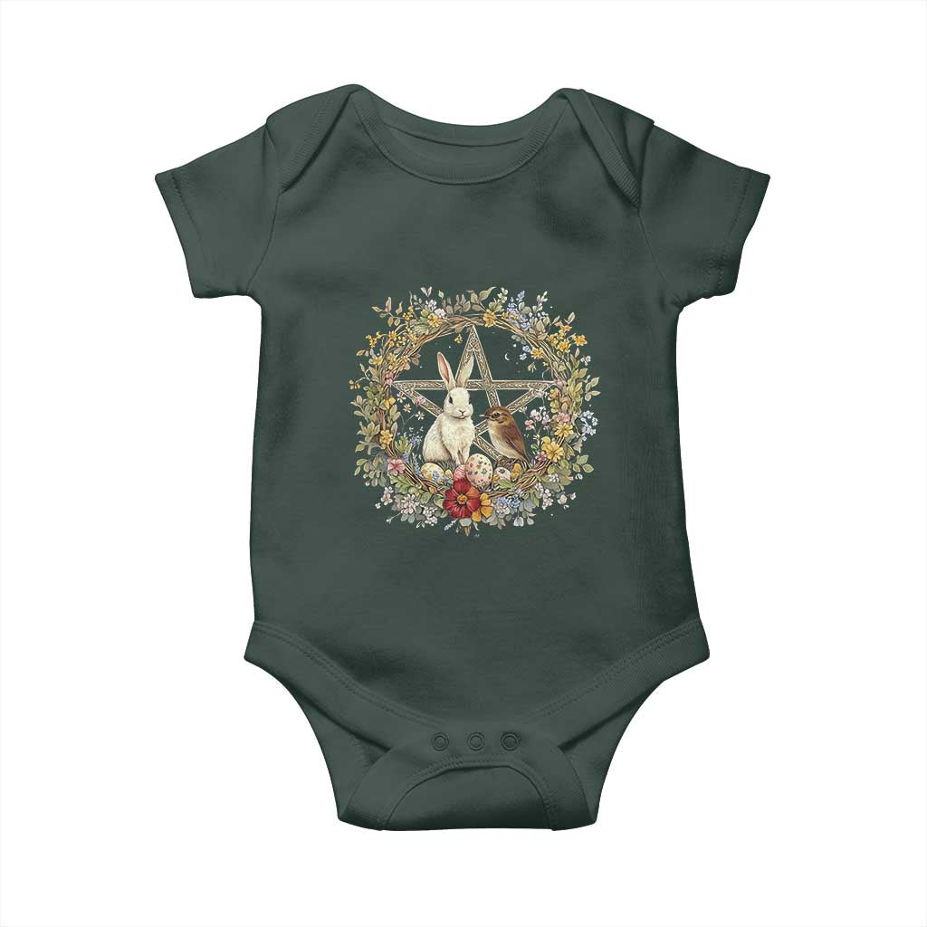 Ostara Blessing Pagan Eostre Easter Day Baby Onesie Rabbit Bird Wiccan Pentagram TS11 Print Your Wear