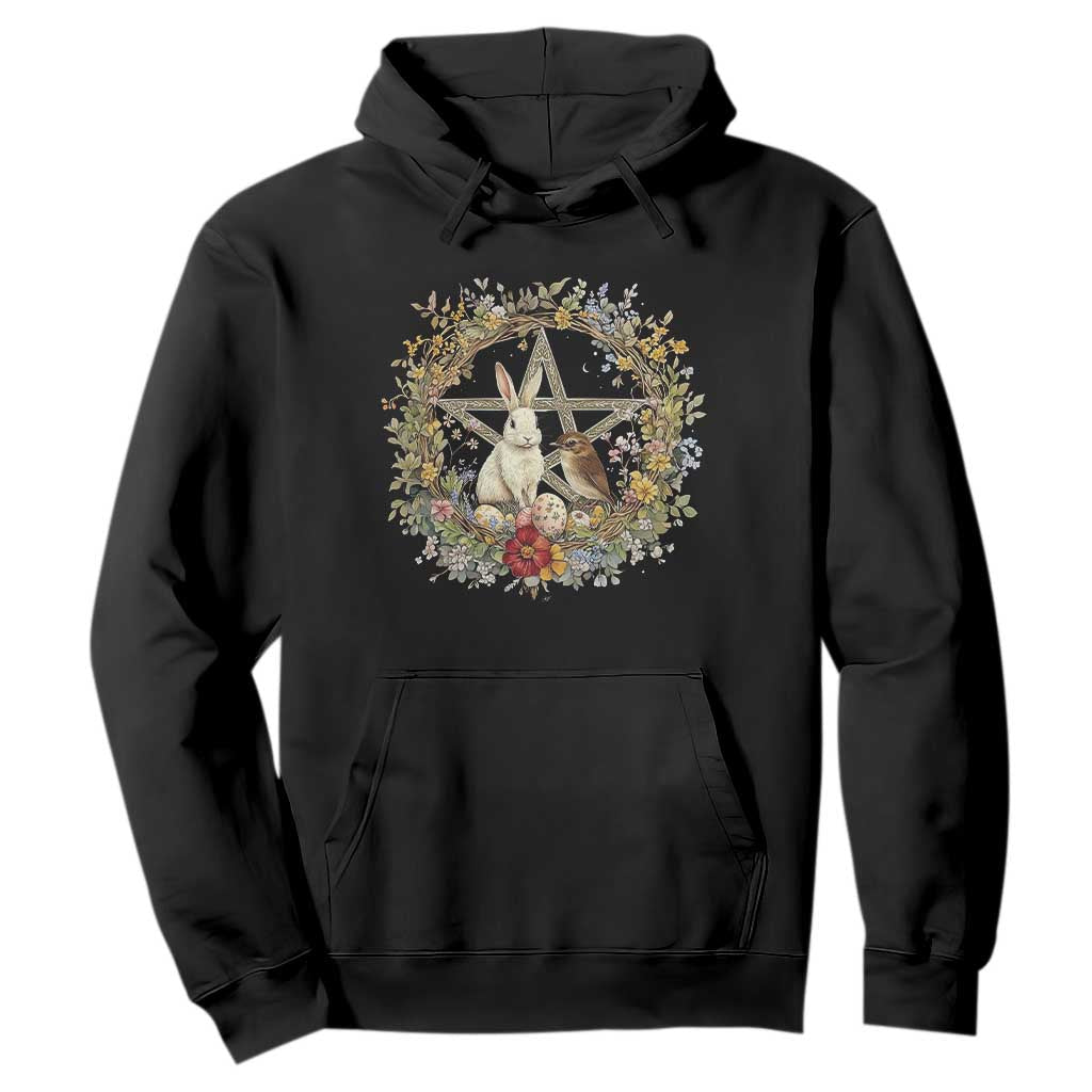 Ostara Blessing Pagan Eostre Easter Day Hoodie Rabbit Bird Wiccan Pentagram TS11 Black Print Your Wear