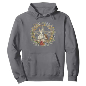 Ostara Blessing Pagan Eostre Easter Day Hoodie Rabbit Bird Wiccan Pentagram TS11 Charcoal Print Your Wear