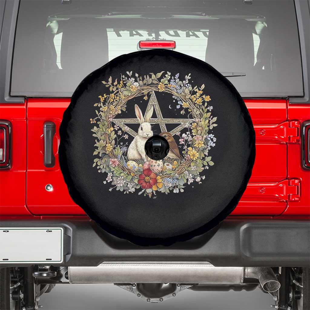 Ostara Blessing Pagan Eostre Easter Day Spare Tire Cover Rabbit Bird Wiccan Pentagram TS11 Black Print Your Wear