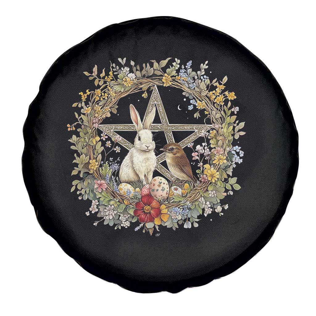 Ostara Blessing Pagan Eostre Easter Day Spare Tire Cover Rabbit Bird Wiccan Pentagram TS11 Print Your Wear