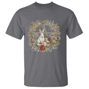 Ostara Blessing Pagan Eostre Easter Day T Shirt Rabbit Bird Wiccan Pentagram TS11 Charcoal Print Your Wear