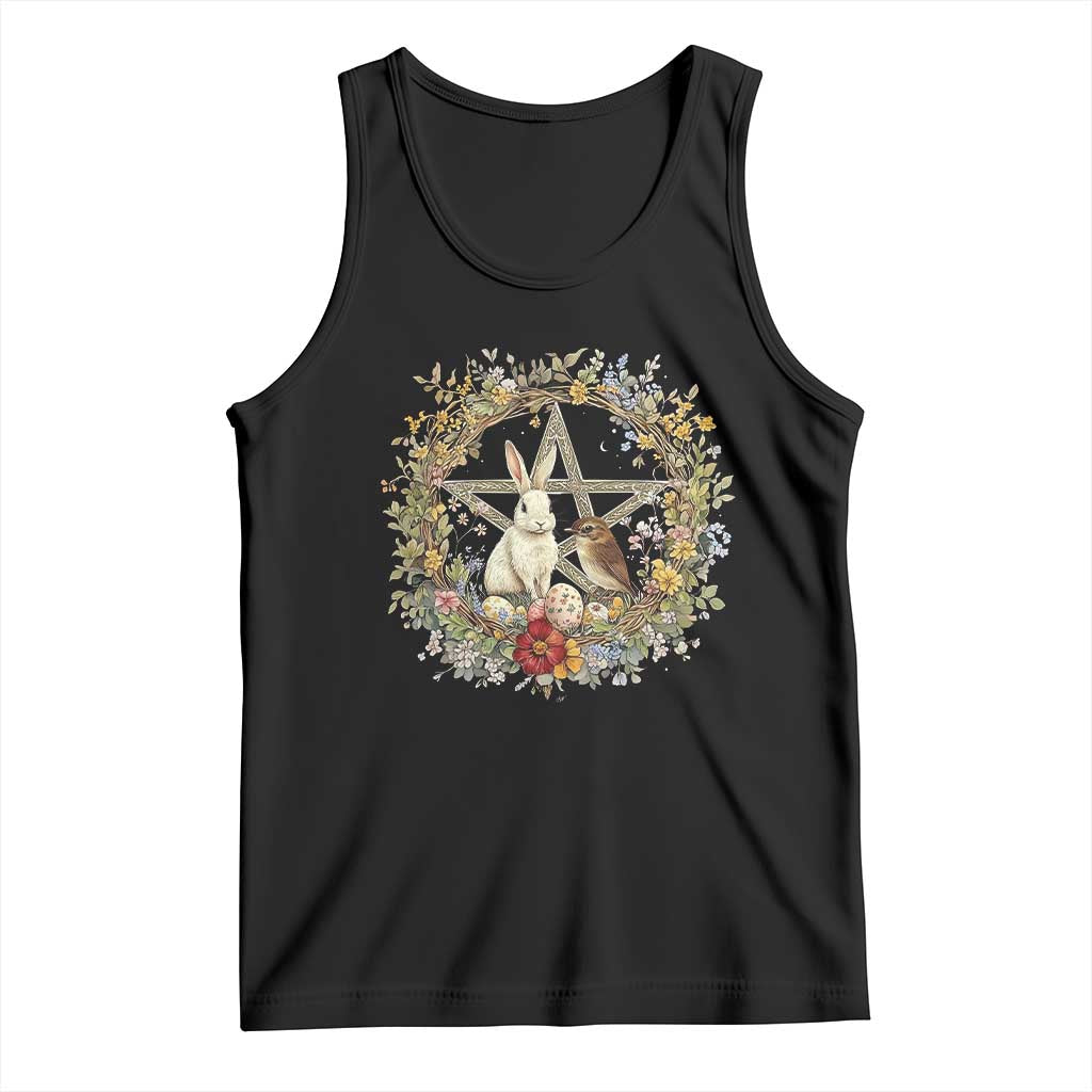 Ostara Blessing Pagan Eostre Easter Day Tank Top Rabbit Bird Wiccan Pentagram TS11 Black Print Your Wear