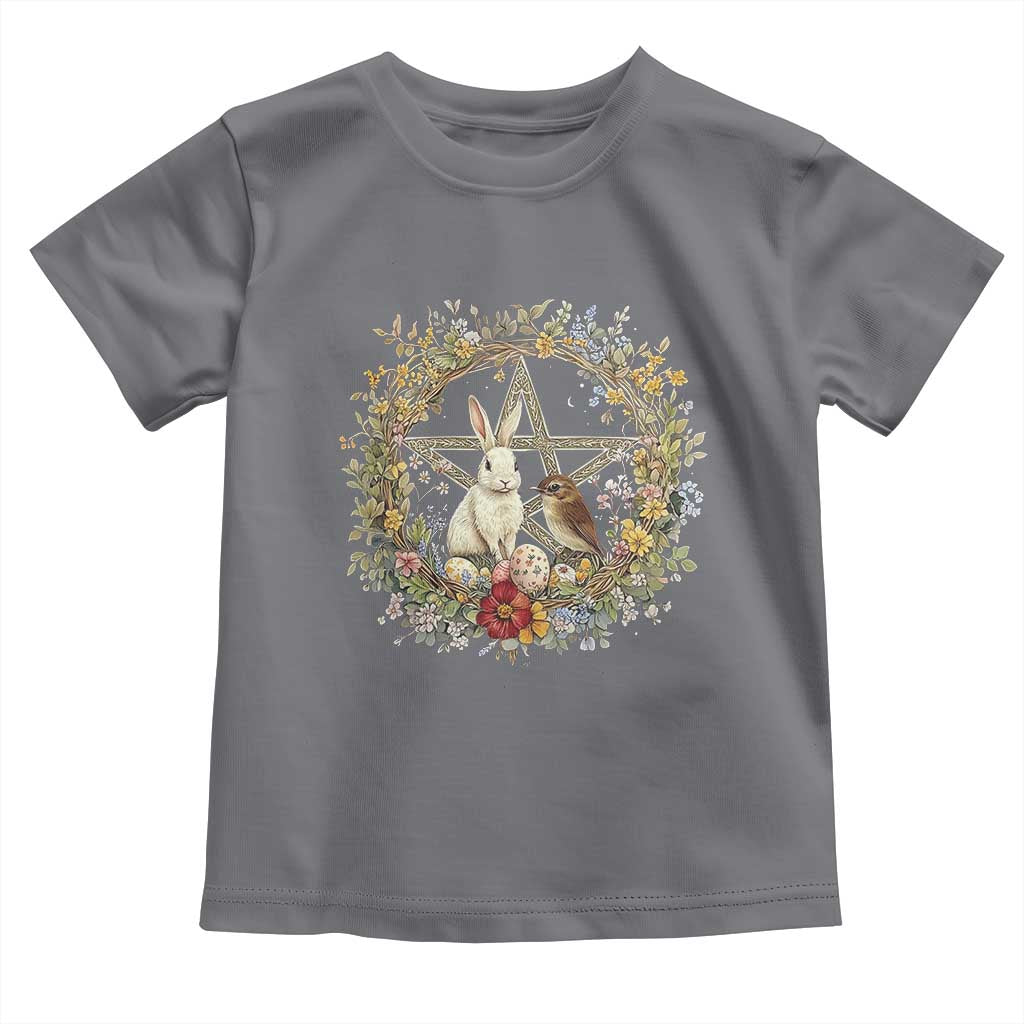 Ostara Blessing Pagan Eostre Easter Day Toddler T Shirt Rabbit Bird Wiccan Pentagram TS11 Charcoal Print Your Wear