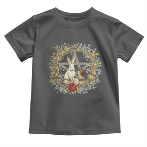 Ostara Blessing Pagan Eostre Easter Day Toddler T Shirt Rabbit Bird Wiccan Pentagram TS11 Dark Heather Print Your Wear