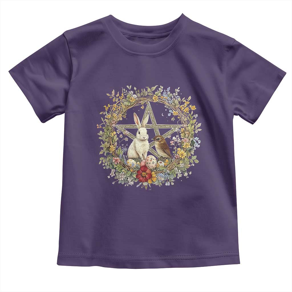 Ostara Blessing Pagan Eostre Easter Day Toddler T Shirt Rabbit Bird Wiccan Pentagram TS11 Purple Print Your Wear