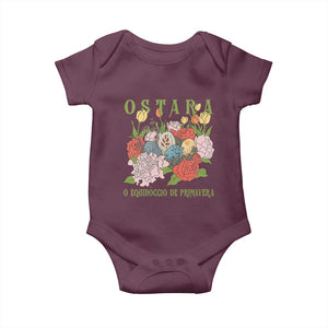 Ostara Eostre Easter Day Baby Onesie O Equinoccio De Primavera Eggs Flowers TS11 Maroon Print Your Wear