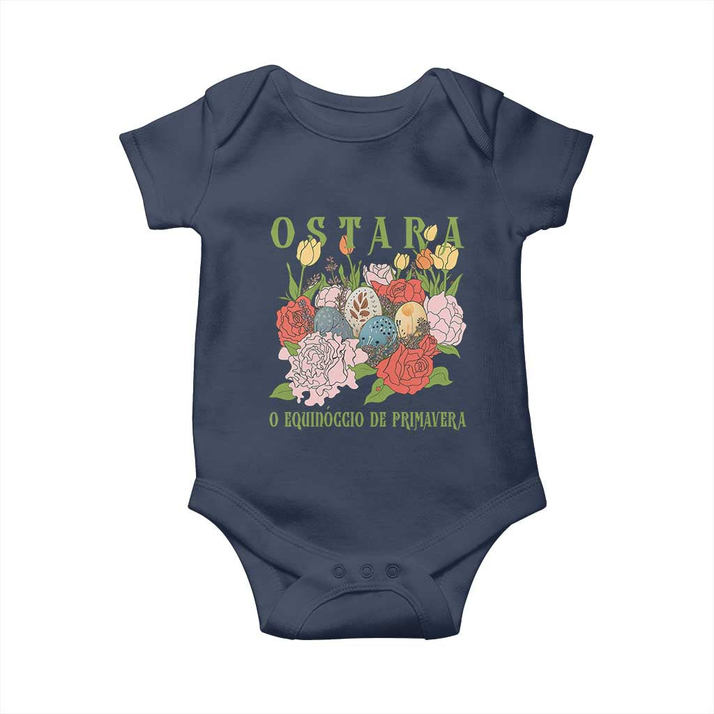 Ostara Eostre Easter Day Baby Onesie O Equinoccio De Primavera Eggs Flowers TS11 Navy Print Your Wear