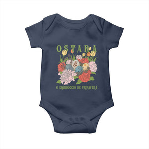 Ostara Eostre Easter Day Baby Onesie O Equinoccio De Primavera Eggs Flowers TS11 Navy Print Your Wear