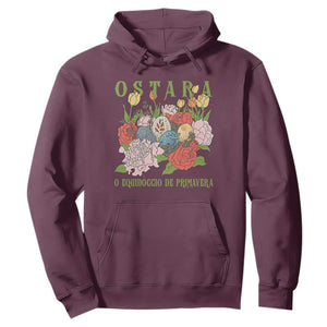 Ostara Eostre Easter Day Hoodie O Equinoccio De Primavera Eggs Flowers TS11 Maroon Print Your Wear