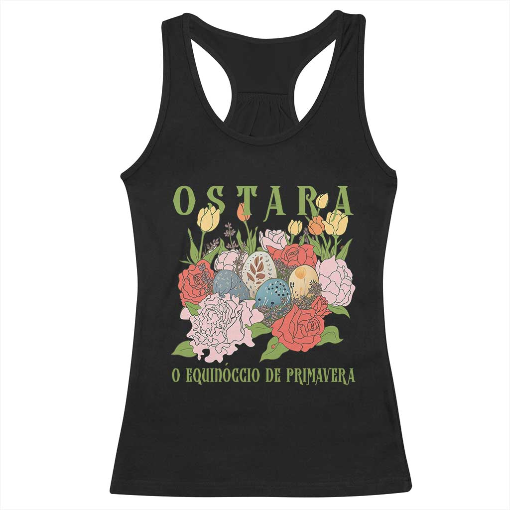 Ostara Eostre Easter Day Racerback Tank Top O Equinoccio De Primavera Eggs Flowers TS11 Black Print Your Wear