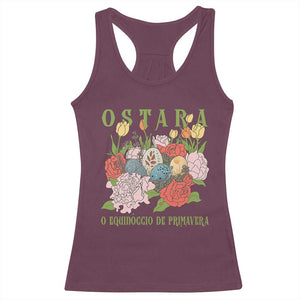 Ostara Eostre Easter Day Racerback Tank Top O Equinoccio De Primavera Eggs Flowers TS11 Maroon Print Your Wear