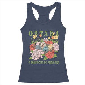 Ostara Eostre Easter Day Racerback Tank Top O Equinoccio De Primavera Eggs Flowers TS11 Navy Print Your Wear