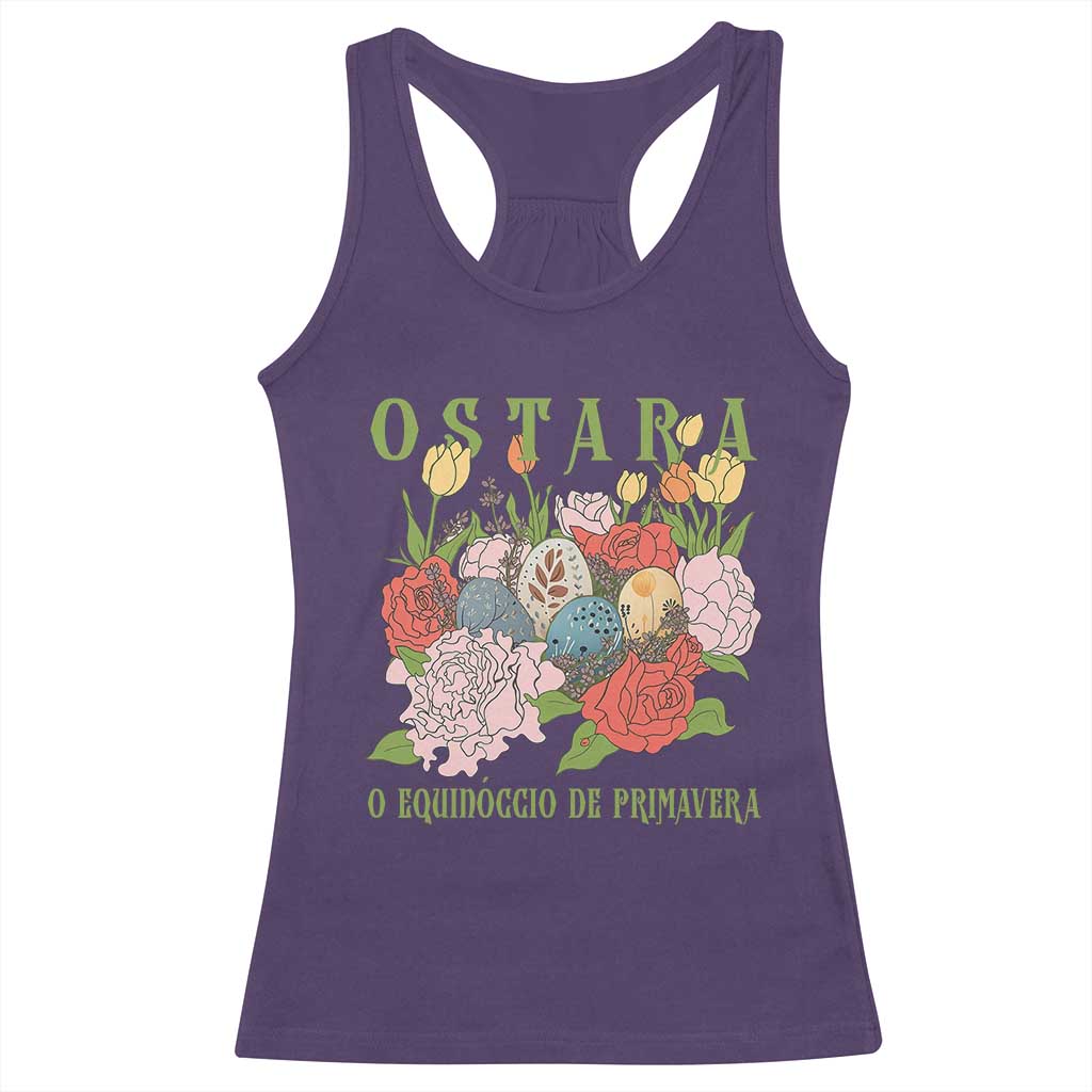 Ostara Eostre Easter Day Racerback Tank Top O Equinoccio De Primavera Eggs Flowers TS11 Purple Print Your Wear