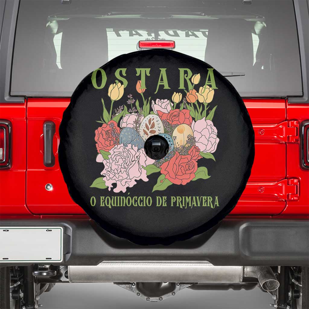Ostara Eostre Easter Day Spare Tire Cover O Equinoccio De Primavera Eggs Flowers TS11 Black Print Your Wear