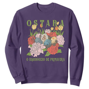Ostara Eostre Easter Day Sweatshirt O Equinoccio De Primavera Eggs Flowers TS11 Purple Print Your Wear