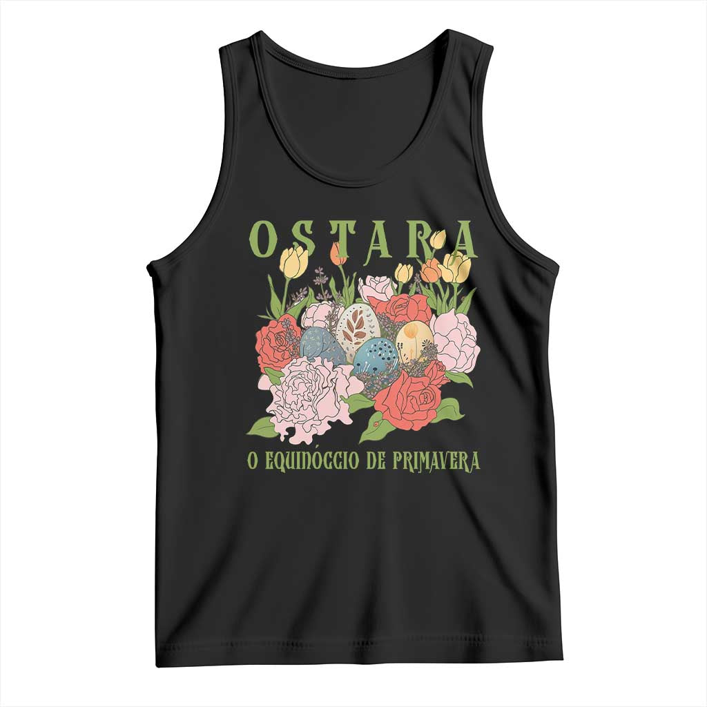 Ostara Eostre Easter Day Tank Top O Equinoccio De Primavera Eggs Flowers TS11 Black Print Your Wear
