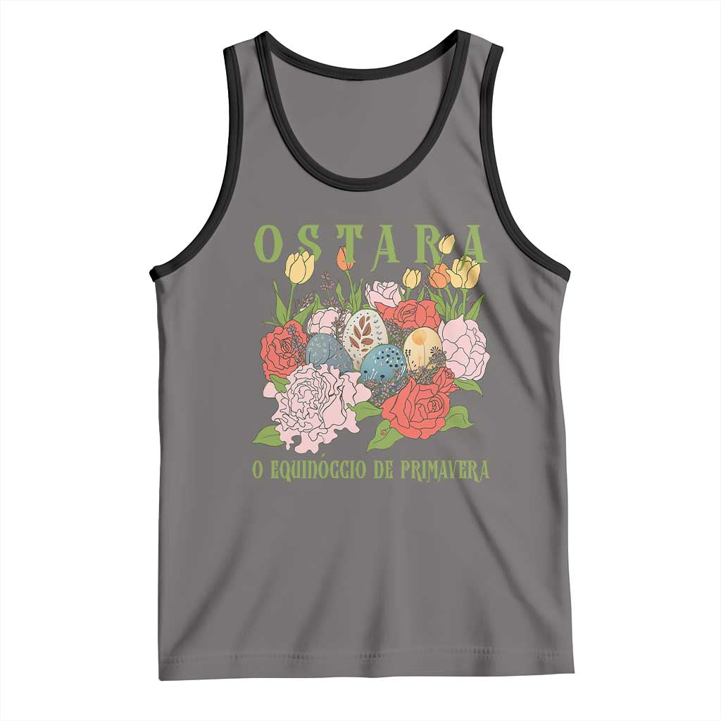 Ostara Eostre Easter Day Tank Top O Equinoccio De Primavera Eggs Flowers TS11 Deep Heather Black Print Your Wear