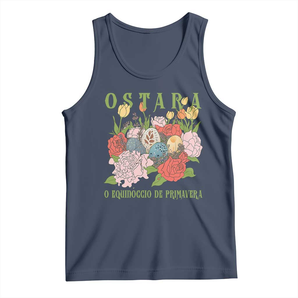 Ostara Eostre Easter Day Tank Top O Equinoccio De Primavera Eggs Flowers TS11 Navy Print Your Wear