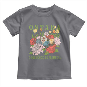 Ostara Eostre Easter Day Toddler T Shirt O Equinoccio De Primavera Eggs Flowers TS11 Charcoal Print Your Wear