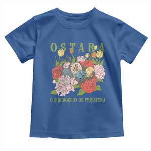 Ostara Eostre Easter Day Toddler T Shirt O Equinoccio De Primavera Eggs Flowers TS11 Royal Blue Print Your Wear