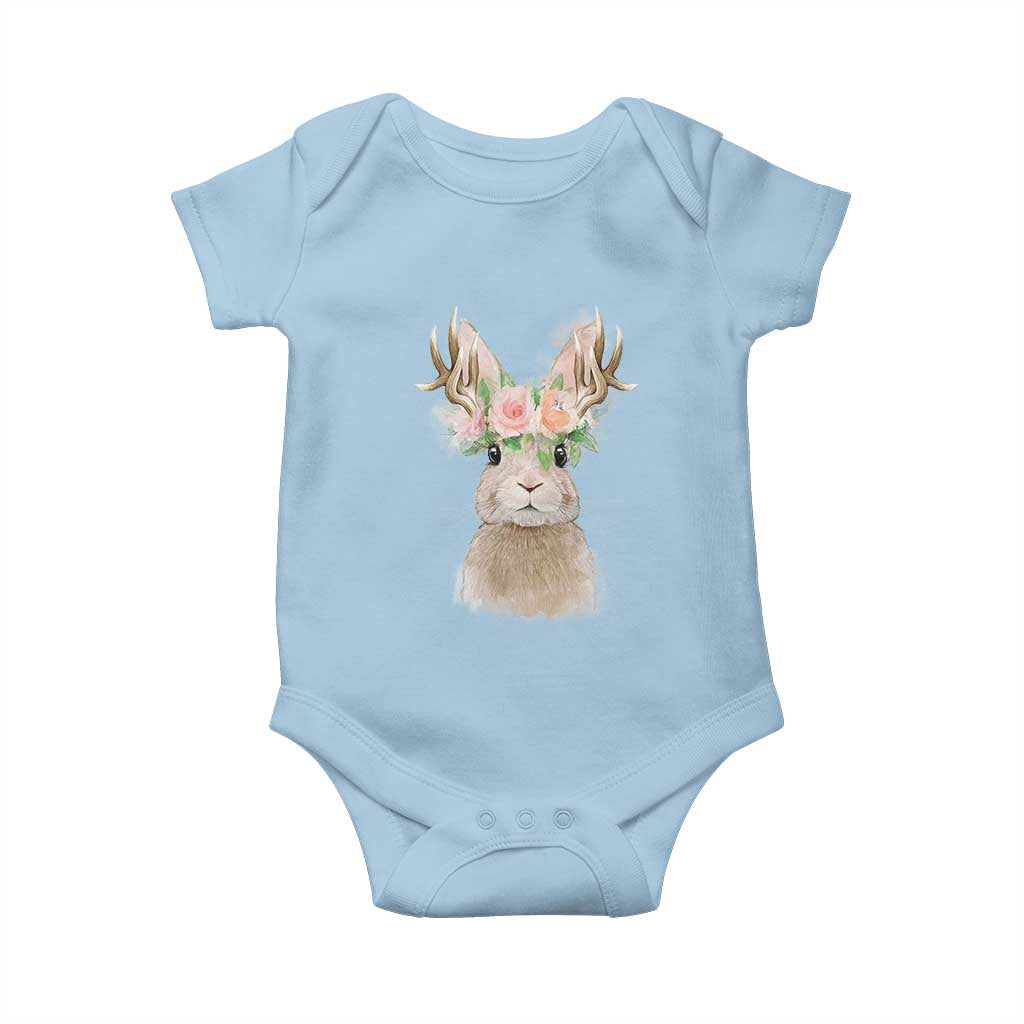 Ostara Pagan Eostre Easter Day Baby Onesie Rabbit Wolpertinger Spring Equinox Festival TS11 Light Blue Print Your Wear