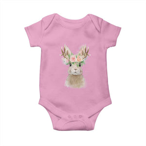 Ostara Pagan Eostre Easter Day Baby Onesie Rabbit Wolpertinger Spring Equinox Festival TS11 Light Pink Print Your Wear