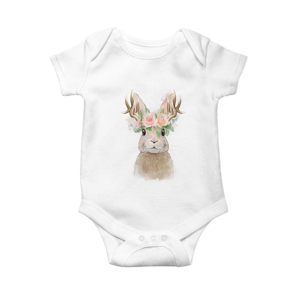 Ostara Pagan Eostre Easter Day Baby Onesie Rabbit Wolpertinger Spring Equinox Festival TS11 White Print Your Wear