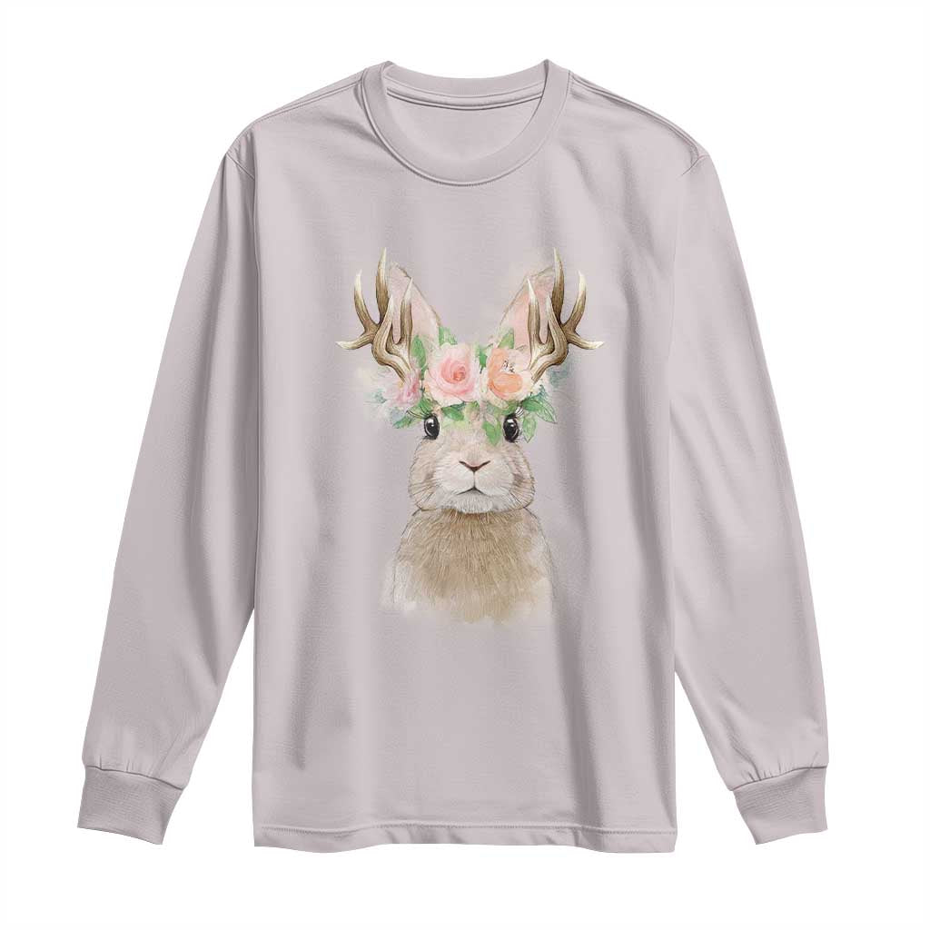 Ostara Pagan Eostre Easter Day Long Sleeve Shirt Rabbit Wolpertinger Spring Equinox Festival TS11 Ice Gray Print Your Wear