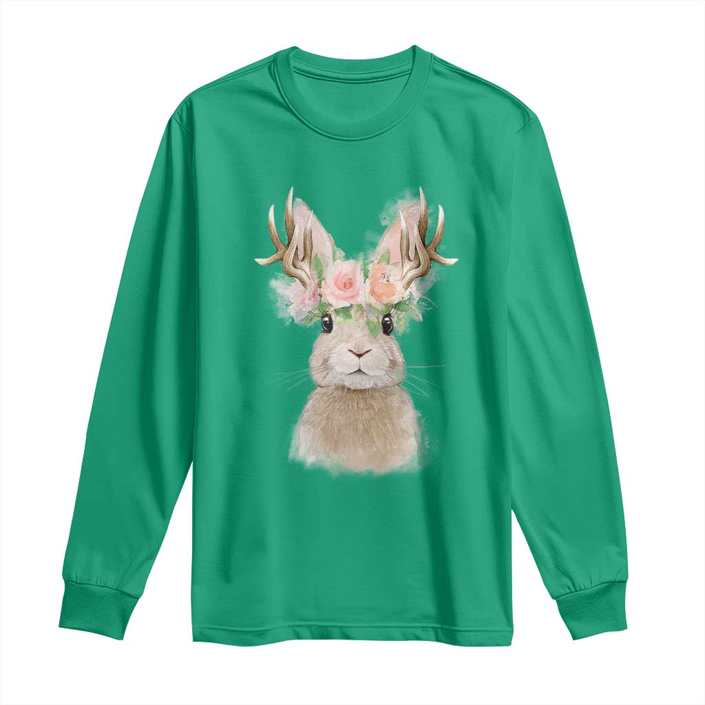 Ostara Pagan Eostre Easter Day Long Sleeve Shirt Rabbit Wolpertinger Spring Equinox Festival TS11 Irish Green Print Your Wear