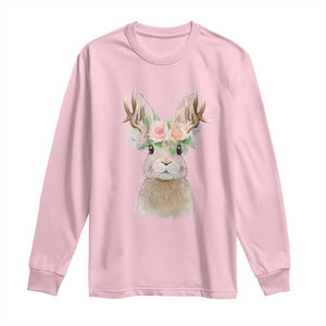 Ostara Pagan Eostre Easter Day Long Sleeve Shirt Rabbit Wolpertinger Spring Equinox Festival TS11 Light Pink Print Your Wear