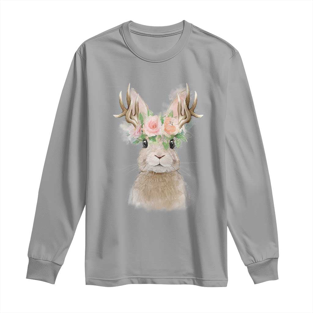 Ostara Pagan Eostre Easter Day Long Sleeve Shirt Rabbit Wolpertinger Spring Equinox Festival TS11 Sport Gray Print Your Wear