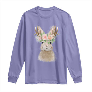 Ostara Pagan Eostre Easter Day Long Sleeve Shirt Rabbit Wolpertinger Spring Equinox Festival TS11 Violet Print Your Wear