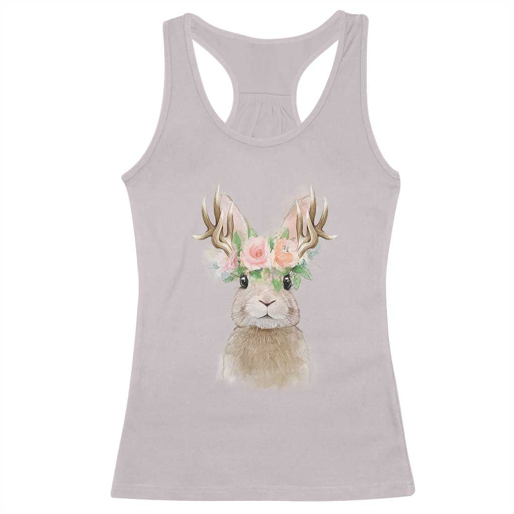 Ostara Pagan Eostre Easter Day Racerback Tank Top Rabbit Wolpertinger Spring Equinox Festival TS11 Ice Gray Print Your Wear