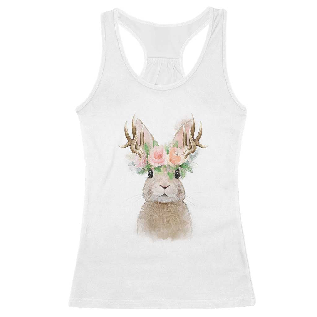 Ostara Pagan Eostre Easter Day Racerback Tank Top Rabbit Wolpertinger Spring Equinox Festival TS11 White Print Your Wear